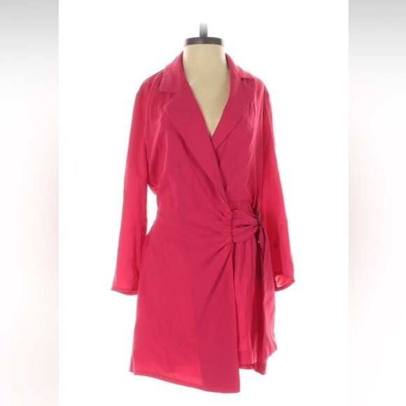 NWT Zara Buckled Wrap Jumpsuit Blazer Romper Fuchsia - Picture 2 of 8